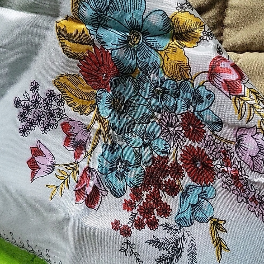 100% Pure Silk Floral Scarf